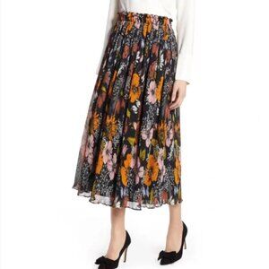 Halogen x Atlantic Pacific Crinkle Pleat Midi Skirt Women's Size XL